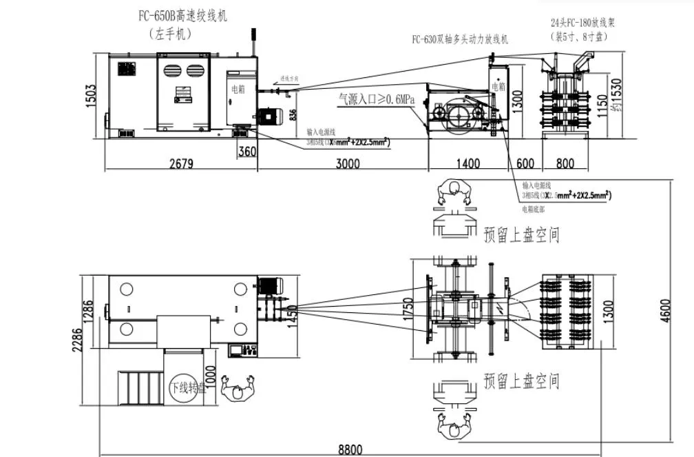 Wysokiej prędkości miedź 0,8-2,8 mm Kabel rdzeń Wire Buncher Bunching Winding Twister Twisting Twisting Winding Winding Coiling Drawing Extrusion Machine 2